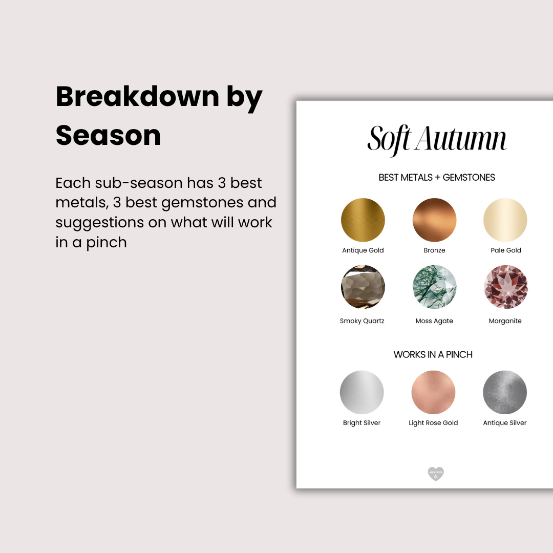 16 Season Color Analysis Jewelry Guide